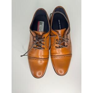 BRUNO MARC Brown Leather Brogue Oxford Classic Dress Shoe Boys 5/W 7.5